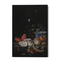 Quadro Stampa su Tela Ostriche, Frutta e Vino, Abraham Mignon - CupidoDesign