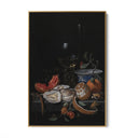 Quadro Stampa su Tela Ostriche, Frutta e Vino, Abraham Mignon - CupidoDesign