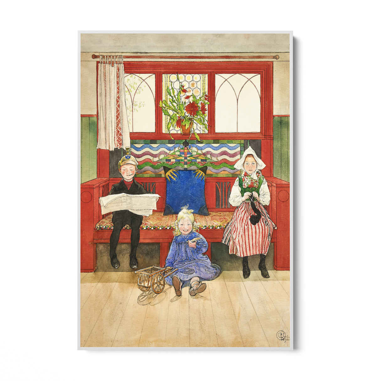Quadro Stampa su Tela Padre, Madre, Bambino, Carl Larsson - CupidoDesign