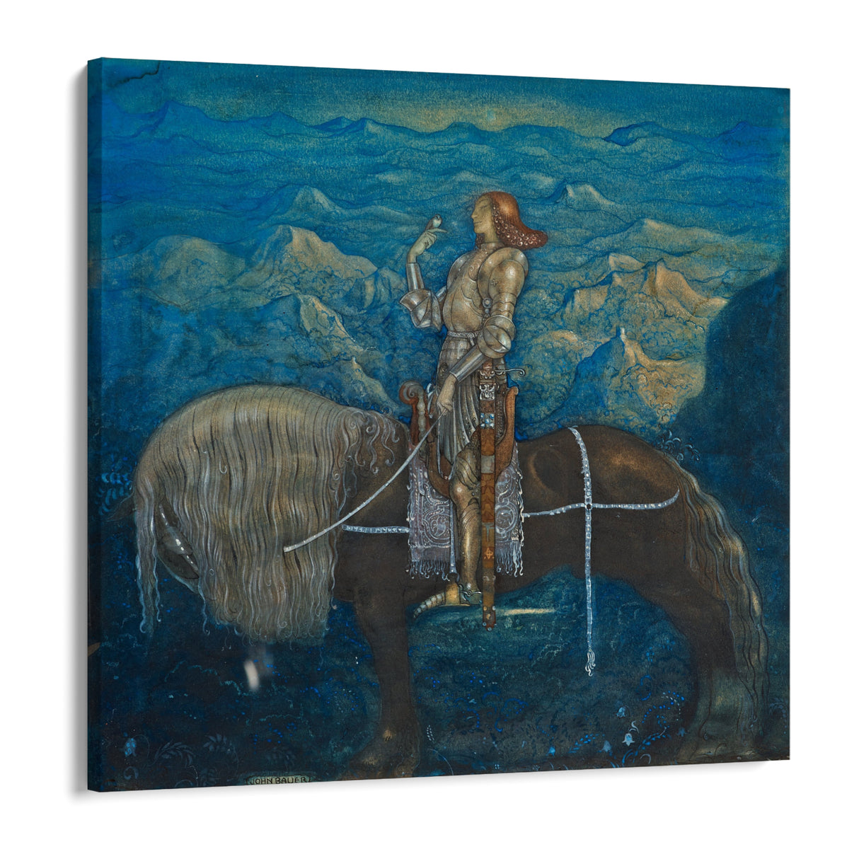 Quadro Stampa su Tela Principessa che cavalca un cavallo magico, John Bauer - CupidoDesign