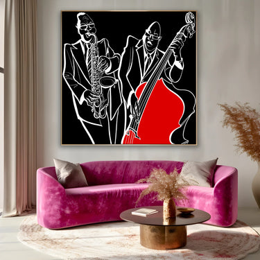 Quadro Stampa su Tela Red Jazz - CupidoDesign