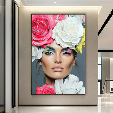 Quadro Stampa su Tela Rosa Marmorea - CupidoDesign