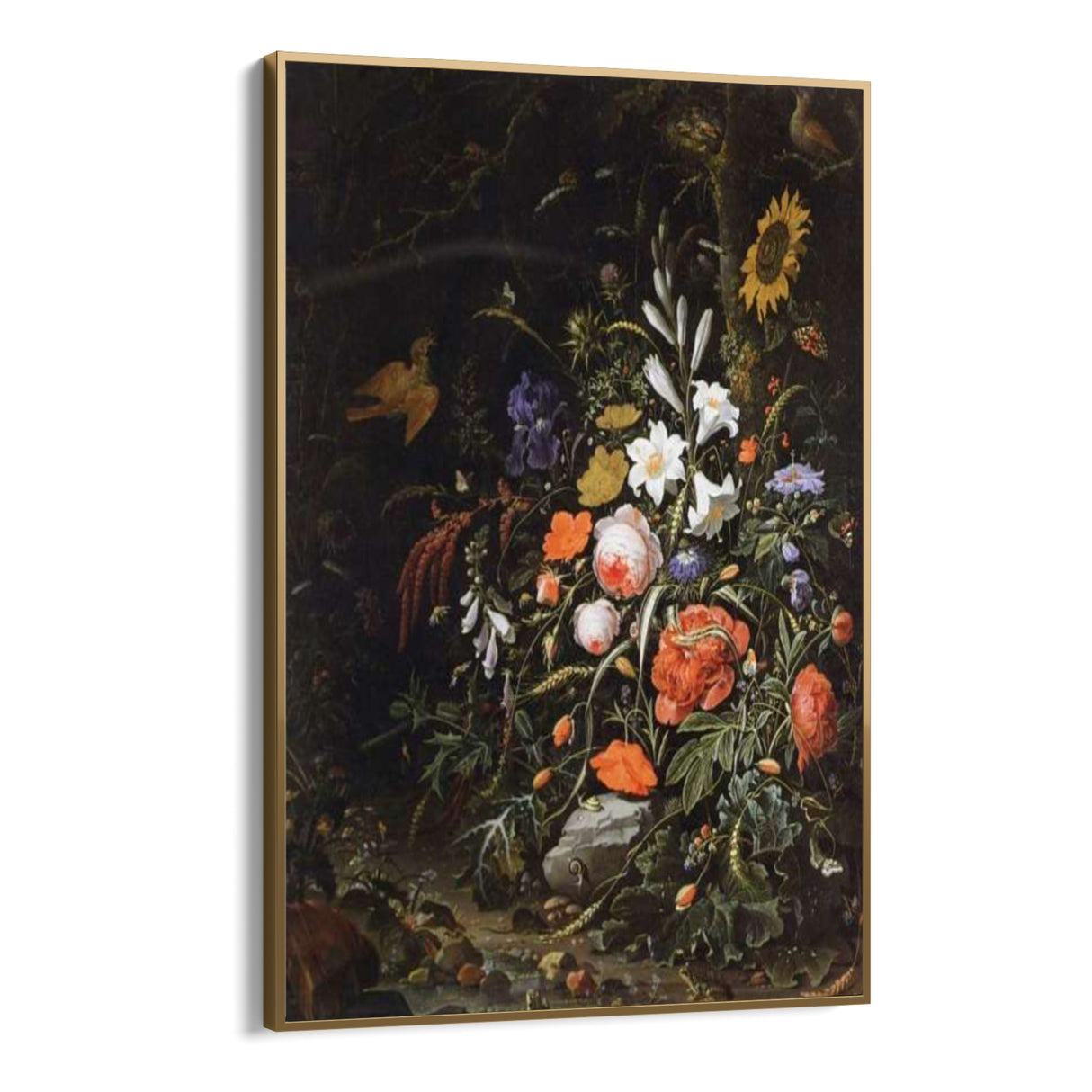 Quadro Stampa su Tela Rose e Lillà, Abraham Mignon - CupidoDesign
