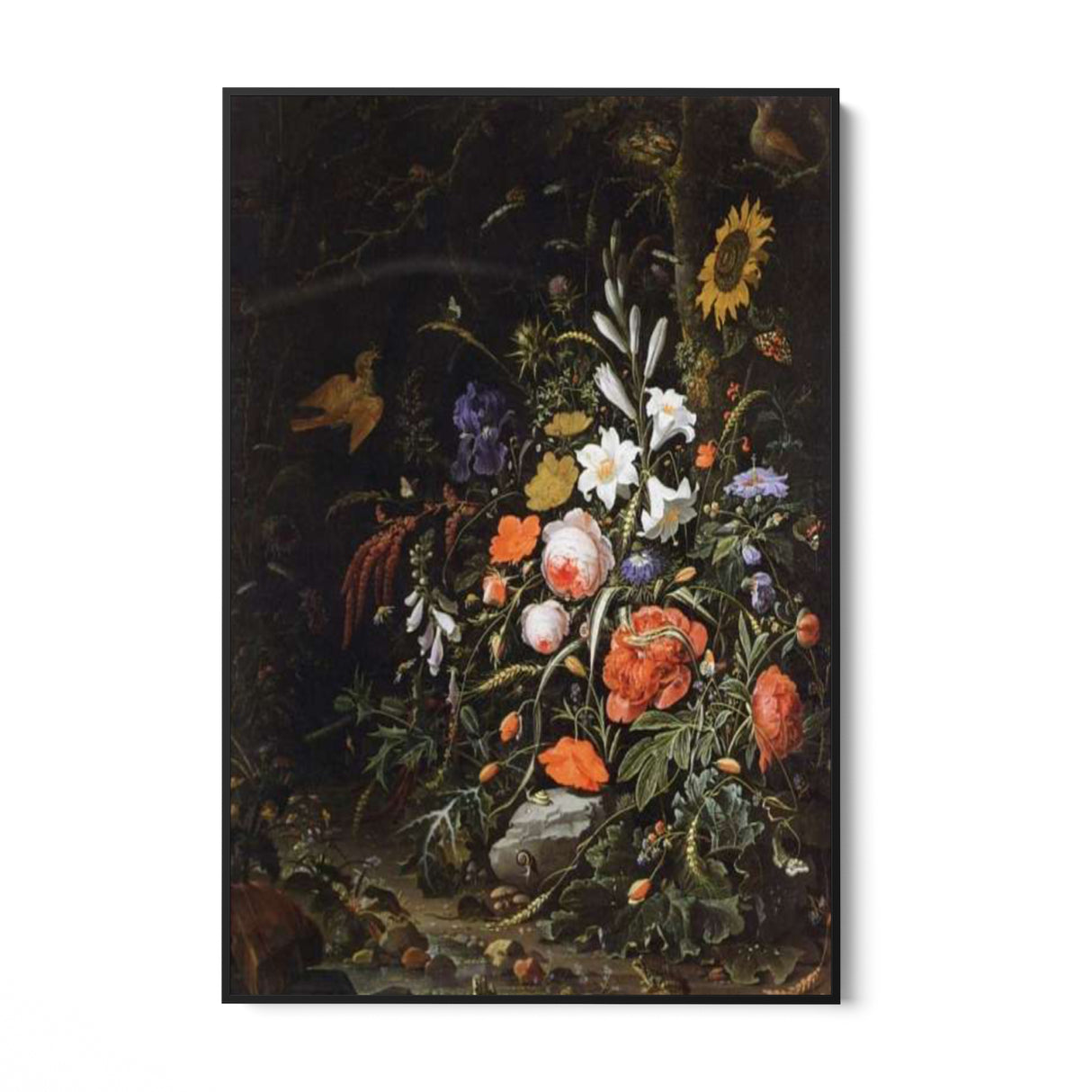 Quadro Stampa su Tela Rose e Lillà, Abraham Mignon - CupidoDesign