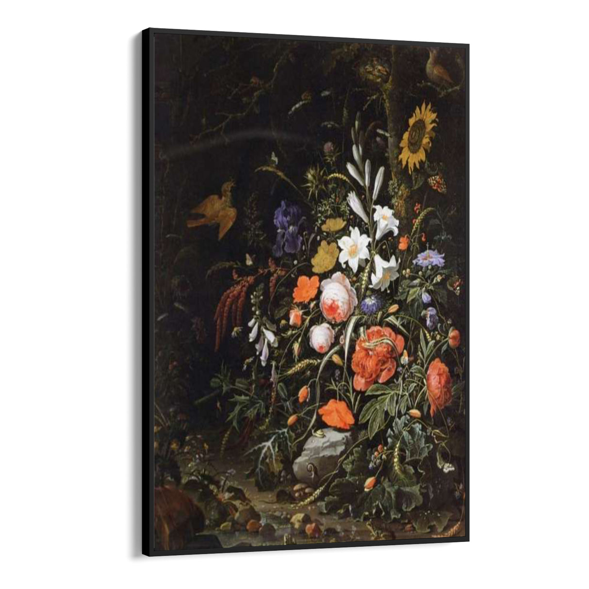 Quadro Stampa su Tela Rose e Lillà, Abraham Mignon - CupidoDesign