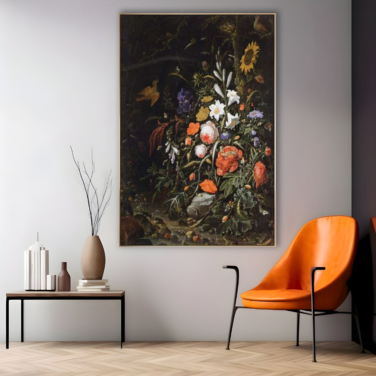 Quadro Stampa su Tela Rose e Lillà, Abraham Mignon - CupidoDesign