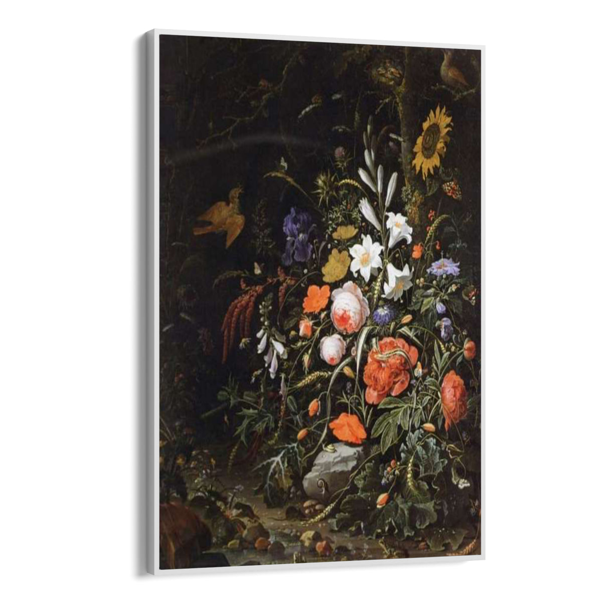 Quadro Stampa su Tela Rose e Lillà, Abraham Mignon - CupidoDesign