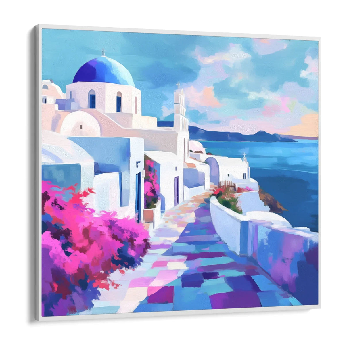 Quadro Stampa su Tela Santorini Luminosa - CupidoDesign