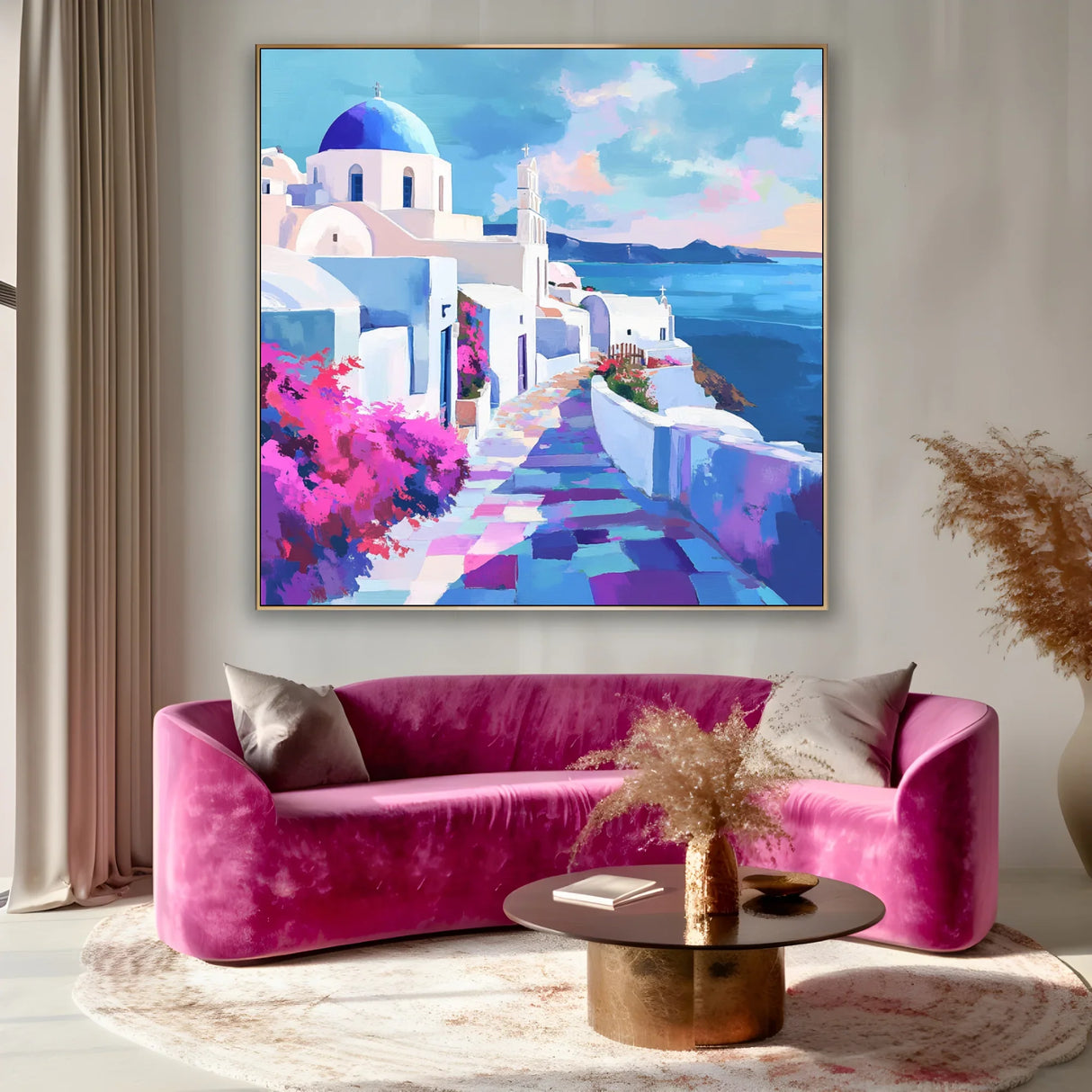 Quadro Stampa su Tela Santorini Luminosa - CupidoDesign