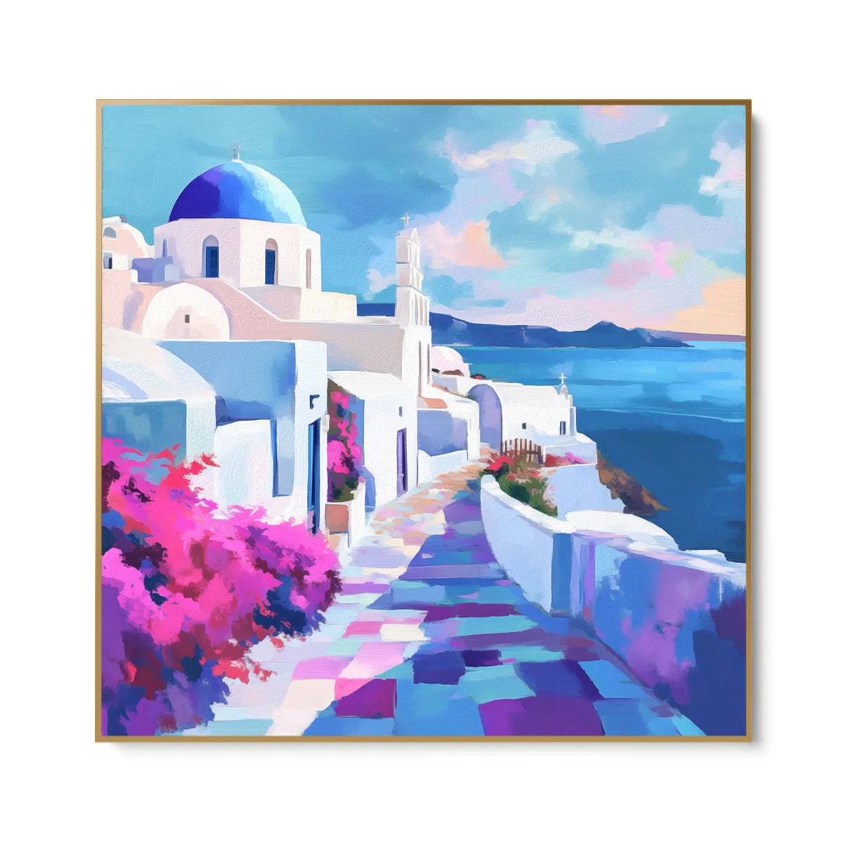 Quadro Stampa su Tela Santorini Luminosa - CupidoDesign