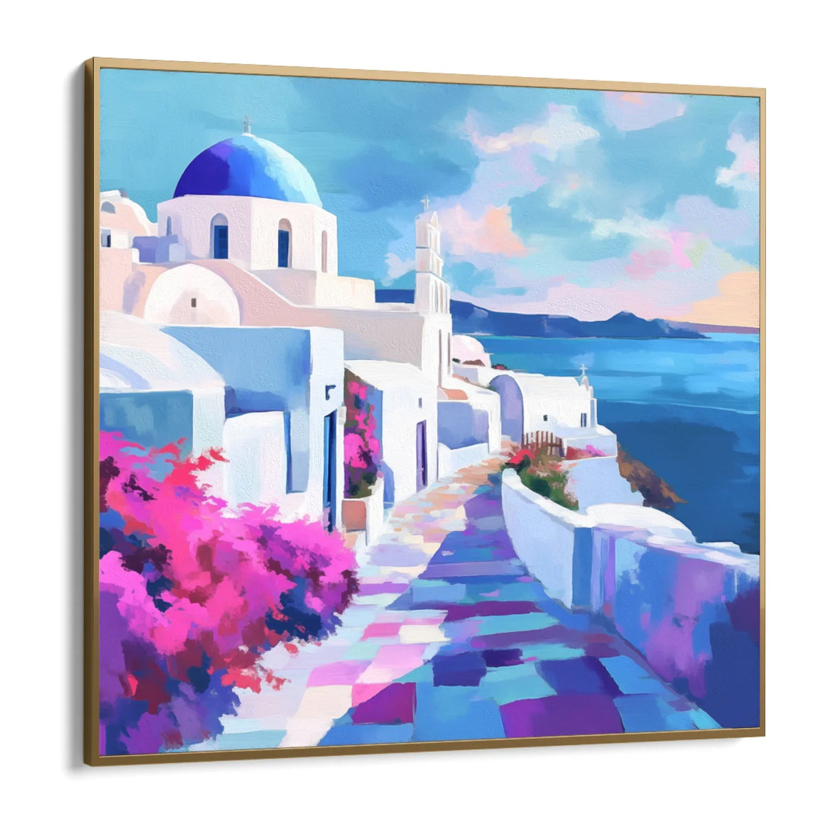 Quadro Stampa su Tela Santorini Luminosa - CupidoDesign