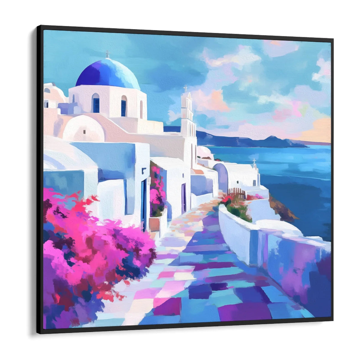 Quadro Stampa su Tela Santorini Luminosa - CupidoDesign