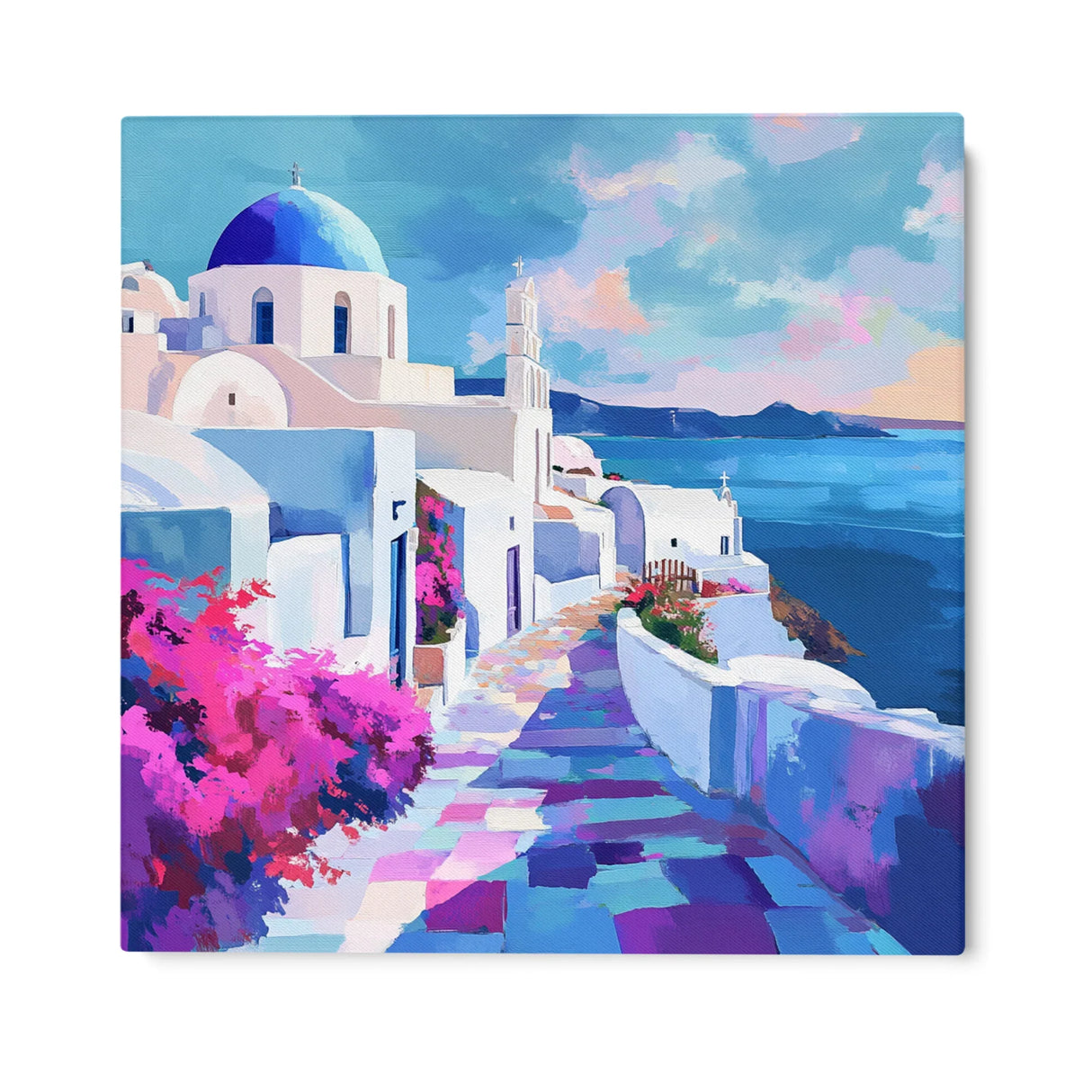 Quadro Stampa su Tela Santorini Luminosa - CupidoDesign