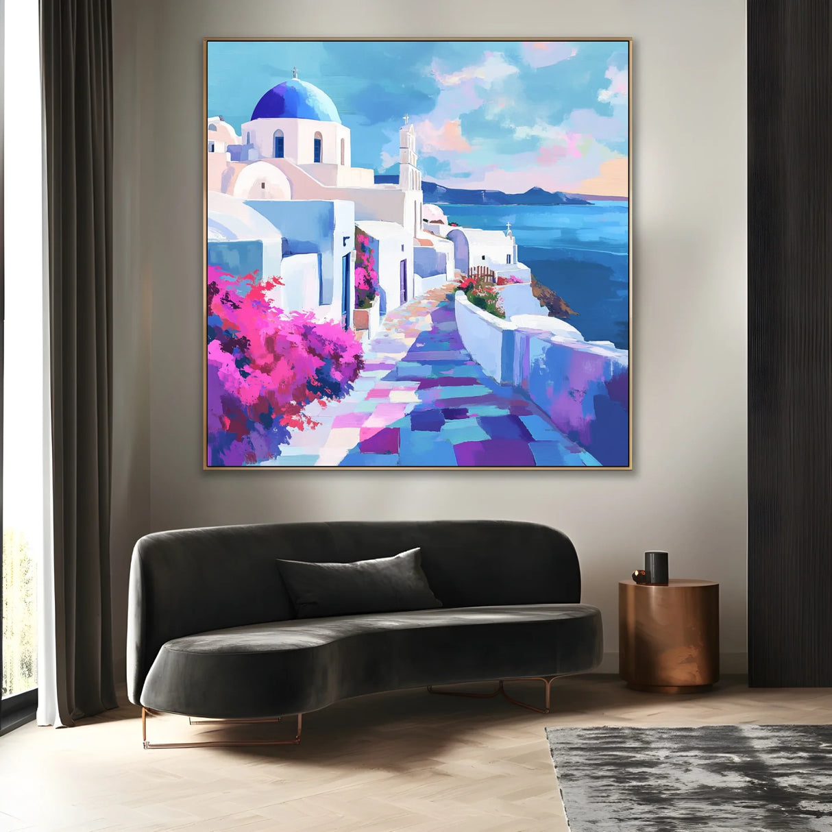 Quadro Stampa su Tela Santorini Luminosa - CupidoDesign