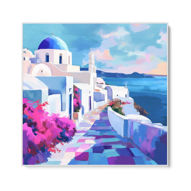 Quadro Stampa su Tela Santorini Luminosa - CupidoDesign