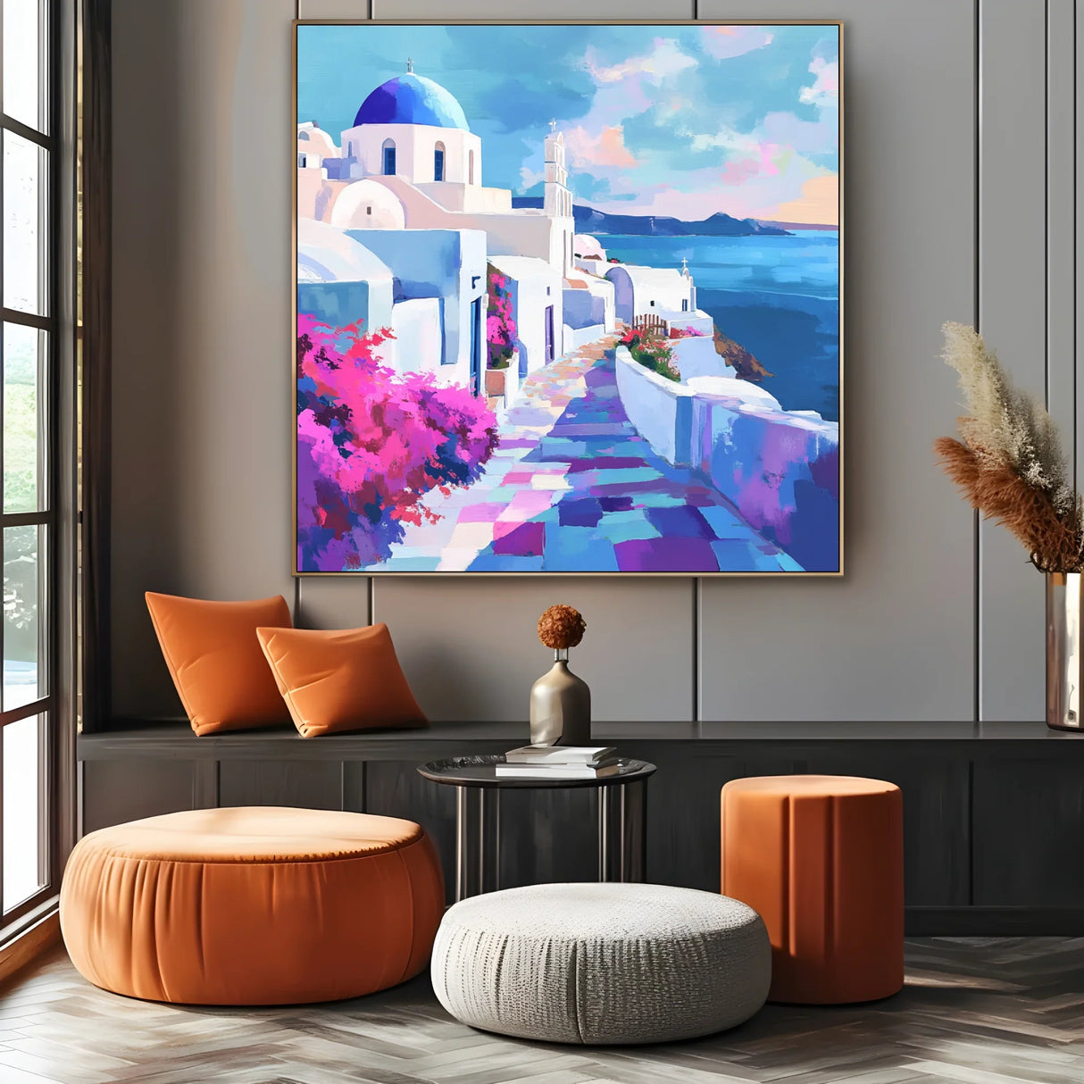 Quadro Stampa su Tela Santorini Luminosa - CupidoDesign
