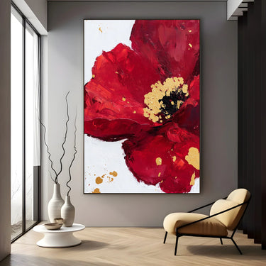 Quadro Stampa su Tela Scoppio Rosso - CupidoDesign