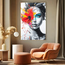 Quadro Stampa su Tela Sguardi Azzurro - CupidoDesign