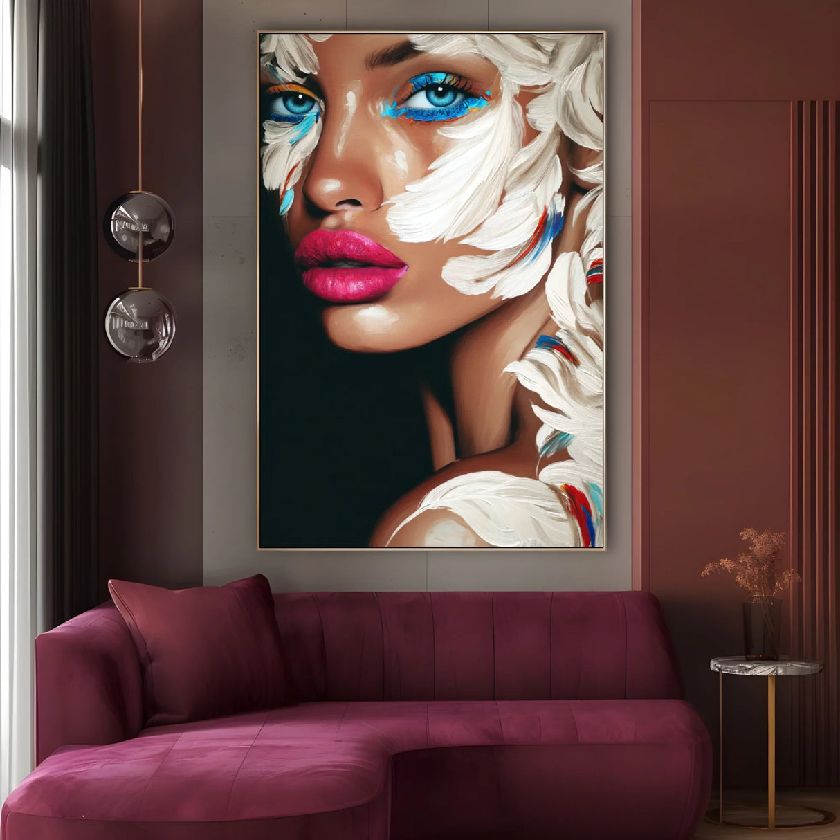 Quadro Stampa su Tela Sguardo Azzurro - CupidoDesign
