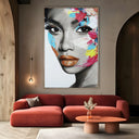 Quadro Stampa su Tela Sguardo Bianco - CupidoDesign