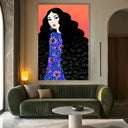 Quadro Stampa su Tela Sguardo Cremisi - CupidoDesign