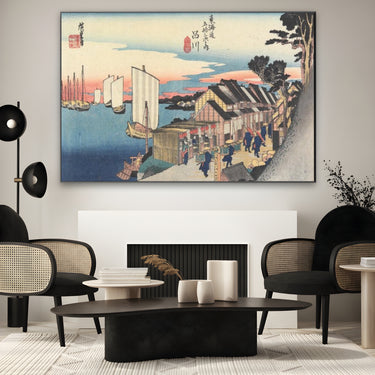 Quadro Stampa su Tela Shinagawa, Le cinquantatré stazioni del Tōkaidō, Utagawa Hiroshige - CupidoDesign
