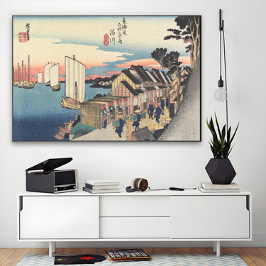 Quadro Stampa su Tela Shinagawa, Le cinquantatré stazioni del Tōkaidō, Utagawa Hiroshige - CupidoDesign