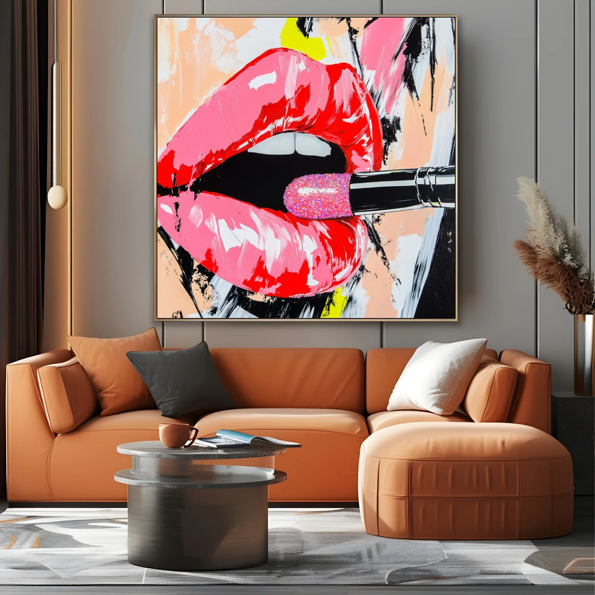 Quadro Stampa su Tela Sorriso Rosa - CupidoDesign