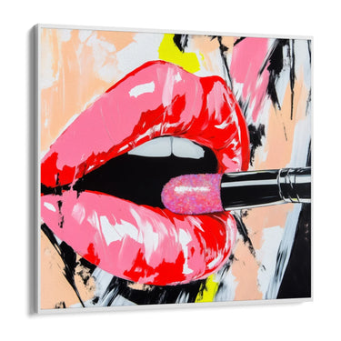 Quadro Stampa su Tela Sorriso Rosa - CupidoDesign
