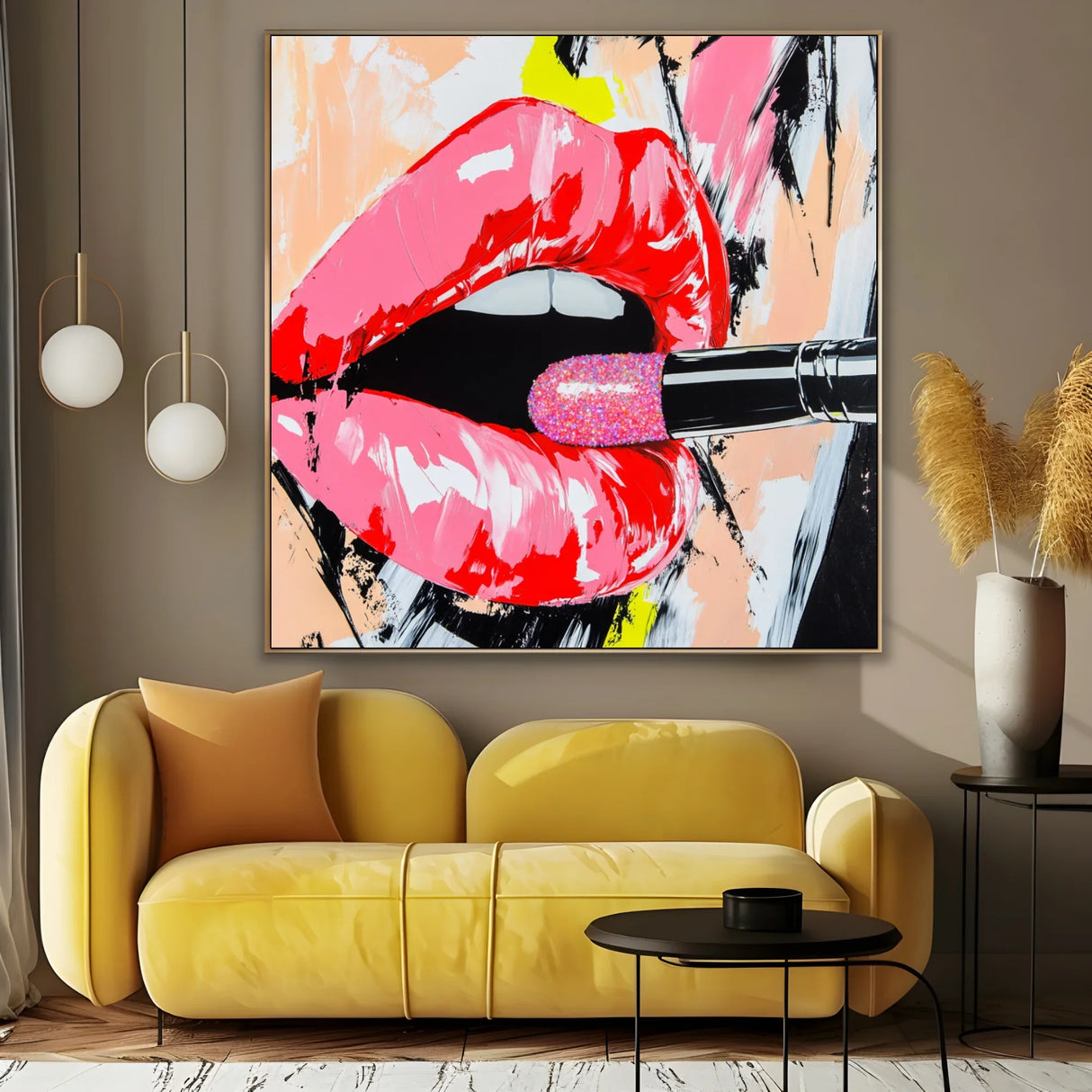 Quadro Stampa su Tela Sorriso Rosa - CupidoDesign