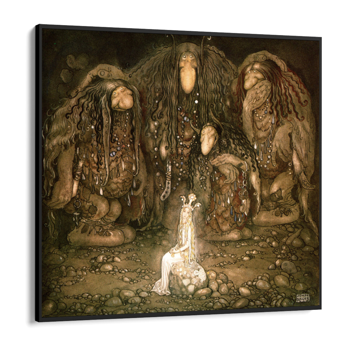 Quadro Stampa su Tela Troll Svedesi, John Bauer - CupidoDesign
