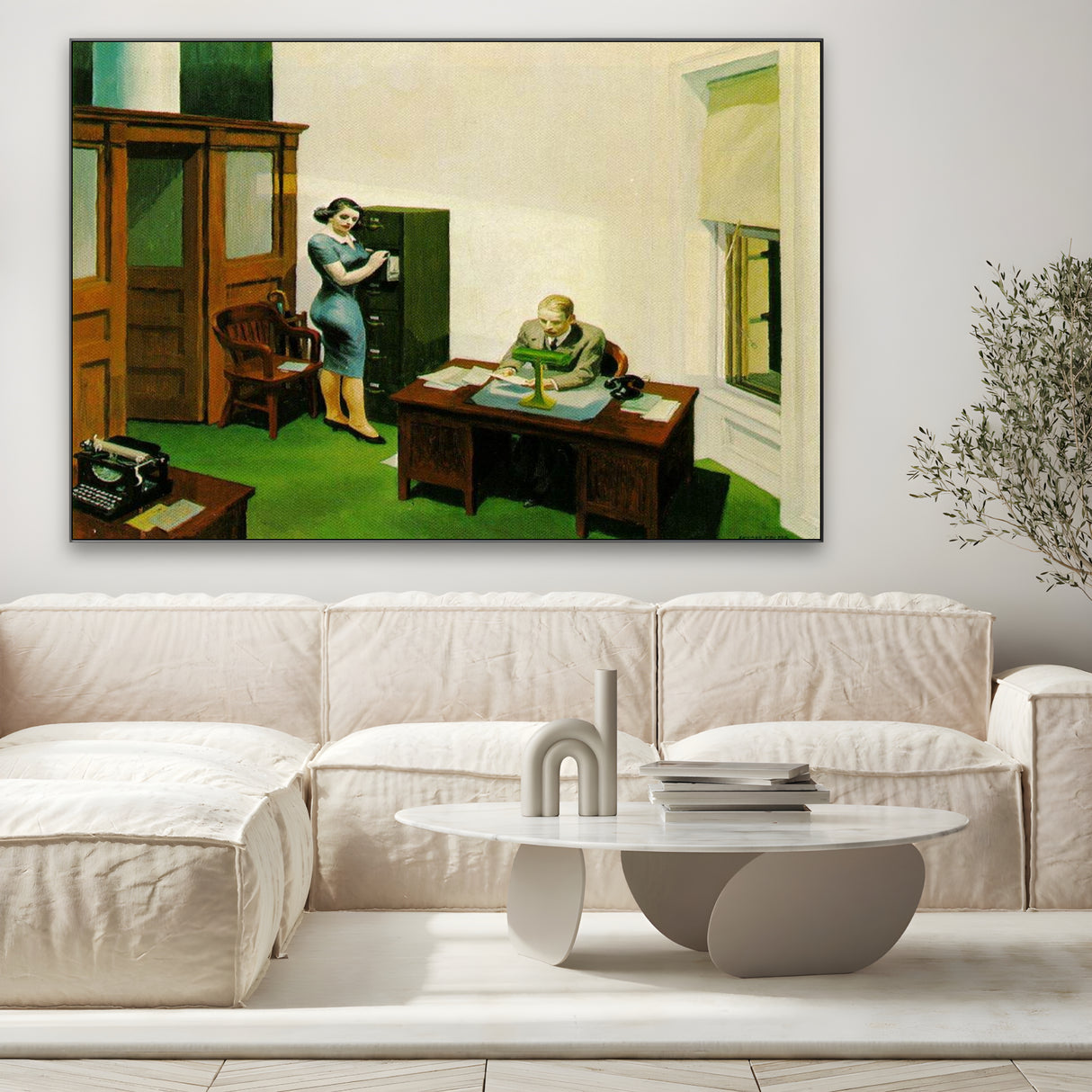 Quadro Stampa su Tela Ufficio di Notte, Edward Hopper - CupidoDesign