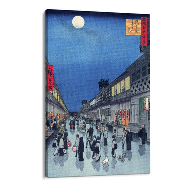 Quadro Stampa su Tela Vista notturna di Sarawaka, Utagawa Hiroshige - CupidoDesign