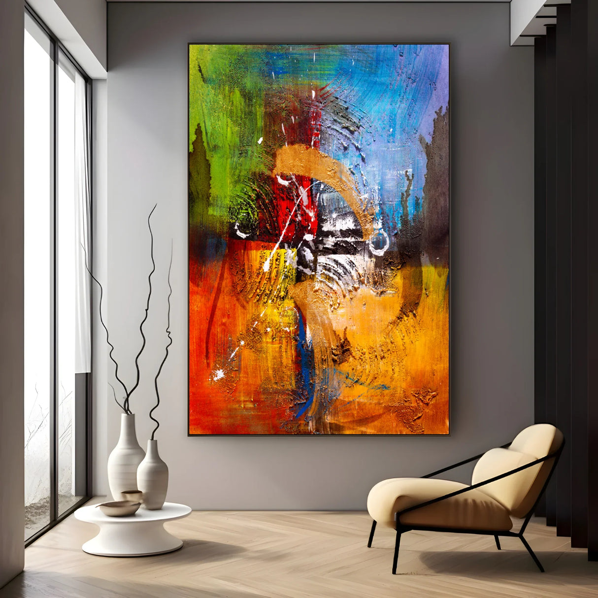 Quadro Stampa su Tela Vortici Cromatici - CupidoDesign