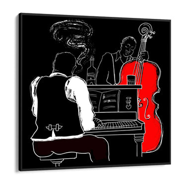 Quadro Stampa su Tela Whiskey e Contrabbasso - CupidoDesign