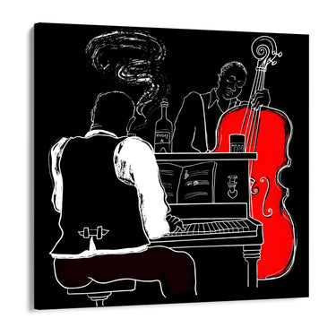 Quadro Stampa su Tela Whiskey e Contrabbasso - CupidoDesign