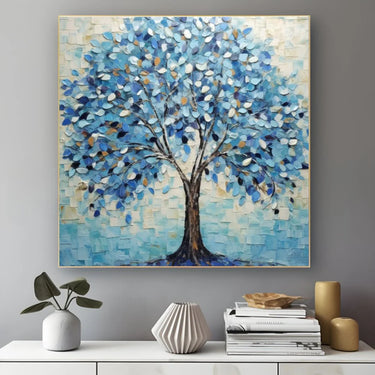 Quadro Stampa su Tela Albero azzurro - CupidoDesign