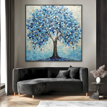 Quadro Stampa su Tela Albero azzurro - CupidoDesign