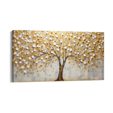 Quadro Stampa su Tela Albero Solare Gold - CupidoDesign