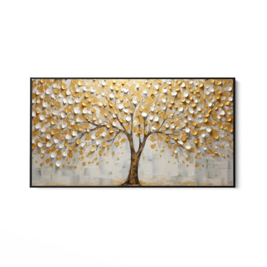 Quadro Stampa su Tela Albero Solare Gold - CupidoDesign