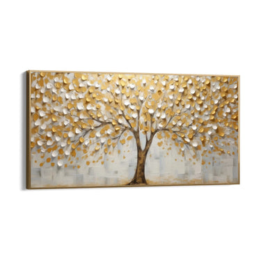 Quadro Stampa su Tela Albero Solare Gold - CupidoDesign