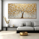 Quadro Stampa su Tela Albero Solare Gold - CupidoDesign