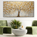 Quadro Stampa su Tela Albero Solare Gold - CupidoDesign