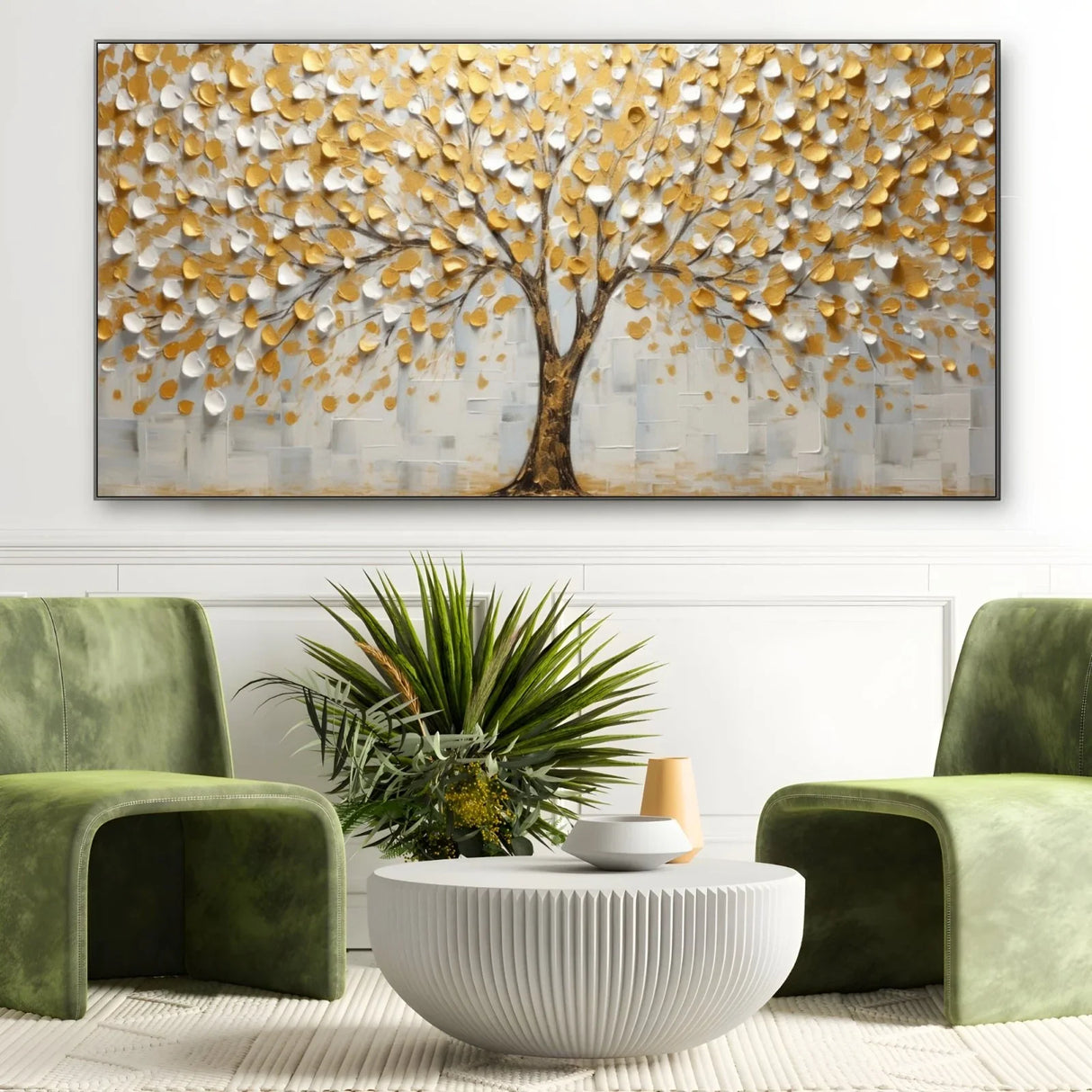 Quadro Stampa su Tela Albero Solare Gold - CupidoDesign