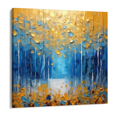 Quadro Stampa su Tela Azzurro Dorato - CupidoDesign