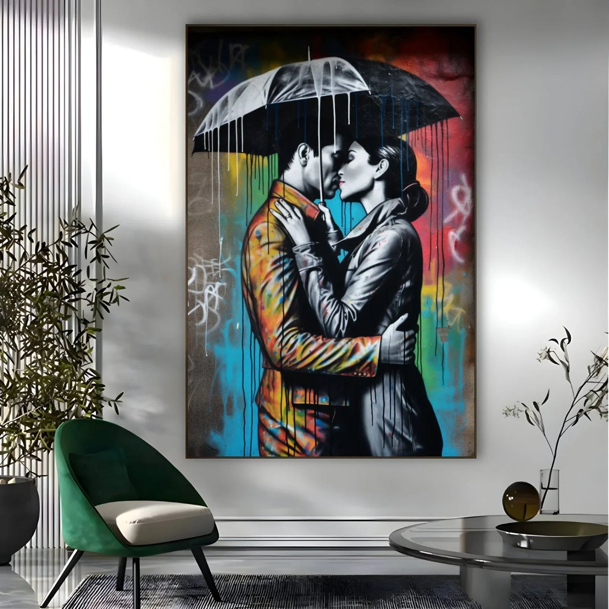 Quadro Stampa su Tela Bacio Graffiti - CupidoDesign