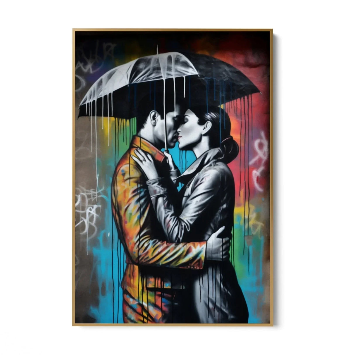 Quadro Stampa su Tela Bacio Graffiti - CupidoDesign