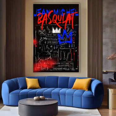 Quadro Stampa su Tela Basquiat Black - CupidoDesign