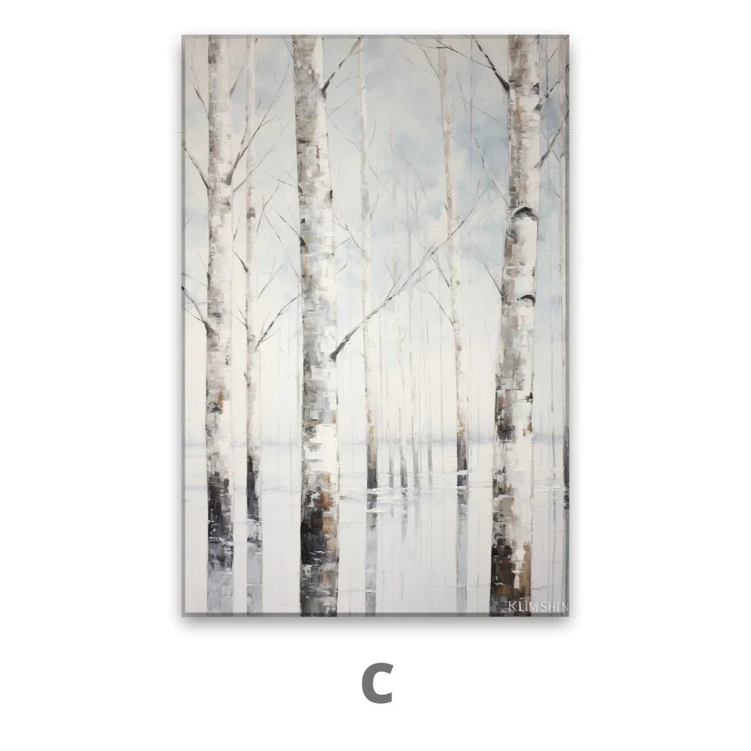 Quadro Stampa su Tela Betulle d'inverno - CupidoDesign