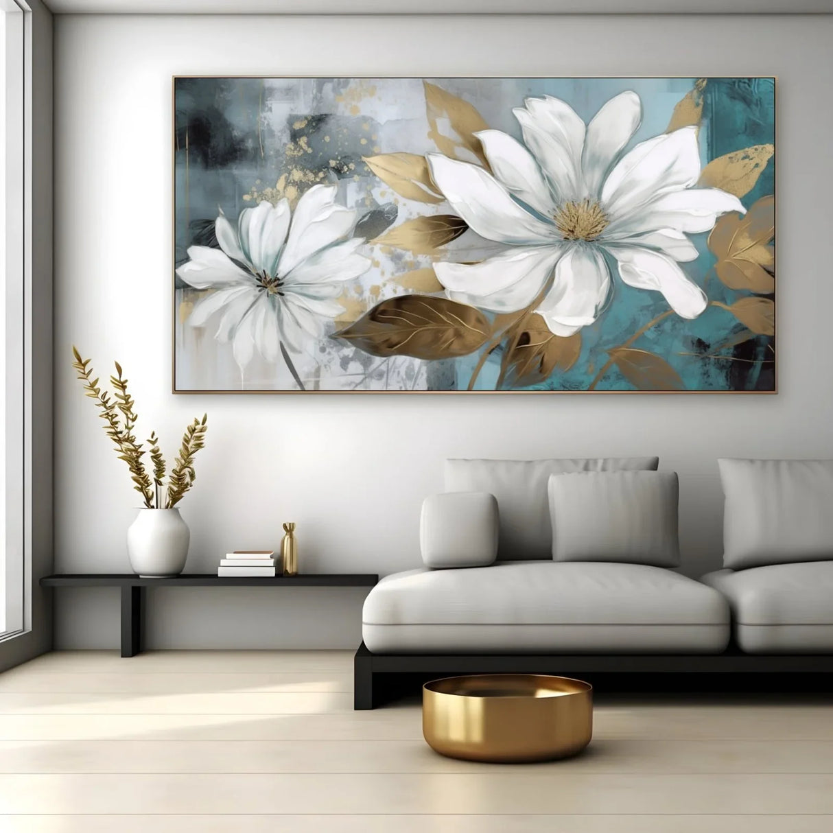 Quadro Stampa su Tela Bianca Sinfonia Floreale - CupidoDesign